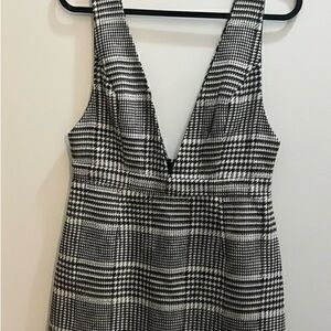 Stylish Black and White Houndstooth Dress